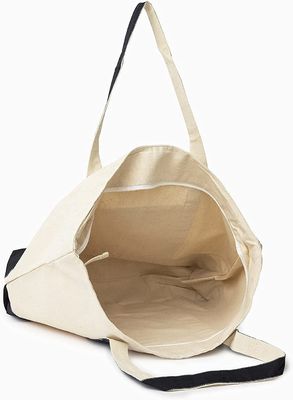 A lona da extra grande Zippered o algodão orgânico de Tote Bag Zip Top 100% 22 polegadas