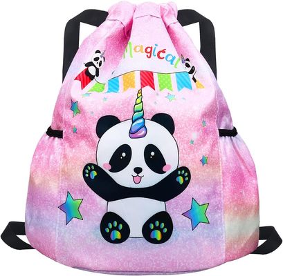 Curso Panda Mini Bag Backpack da nadada da praia do Gym para crianças com o suporte de garrafa de água 2