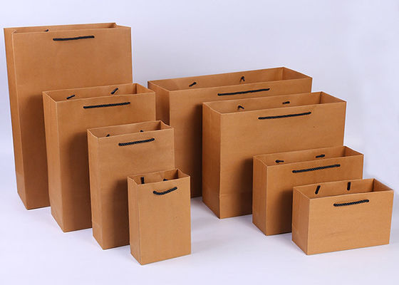 Sacos portáteis do presente do papel de embalagem de Brown, Sacos de compras do papel de embalagem do presente