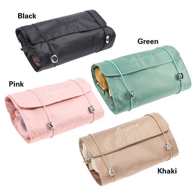 O 4PCS o mais barato em 1 saco cosmético para o saco de nylon dobrável da composição da corda do saco de Mesh Separable Cosmetics Pouch Ladies do zíper das mulheres
