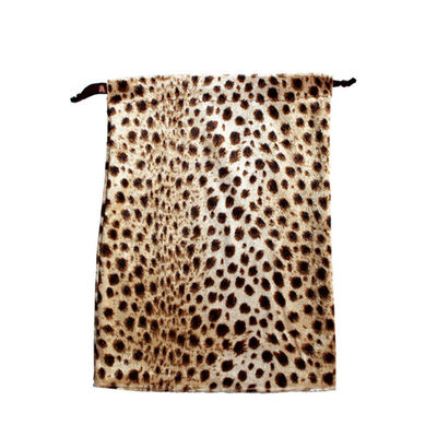 O saco reusável pequeno do leopardo do malote do presente do bolso da camurça da joia do saco de cordão de veludo do preço de fábrica com personaliza o logotipo e o tamanho