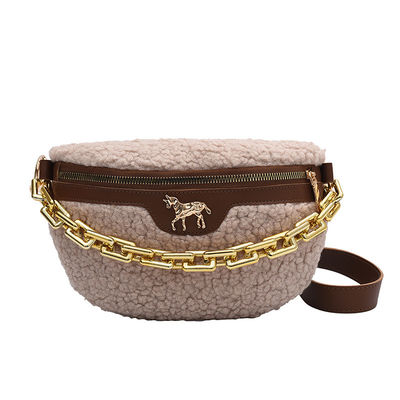 Das mulheres macias da pele de lãs dos cordeiros do luxuoso do inverno pequeno da tela da forma do saco da espera desenhista fêmea Handbags do saco