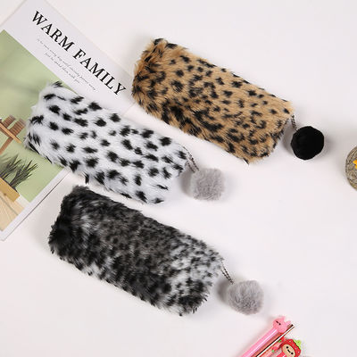 As meninas bonitos criativas de Pencilcase dos artigos de papelaria do saco de escola da caixa de lápis do luxuoso da cópia do leopardo educam o estudante Storage Bag das fontes