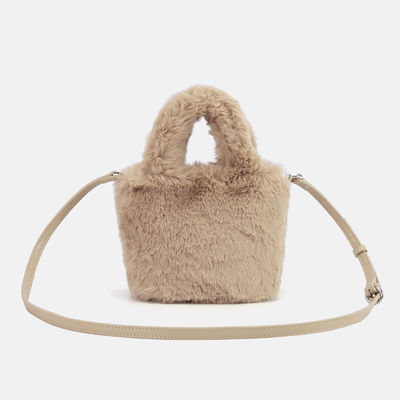 Cruz morna de Tote Bags For Women Shoulder do luxuoso do inverno da forma - os sacos para o transporte de cadáveres tendem bolsas e bolsas de Fluffy Faux Fur do desenhista