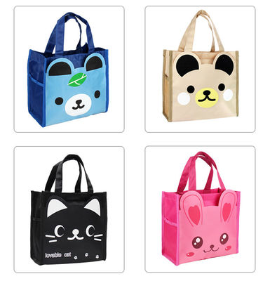Lona Tote Bags School Waterproof Lunch Bento Bag das crianças dos animais dos estudantes