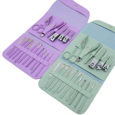 O prego Clippers do grupo de tratamento de mãos utiliza ferramentas tesouras de aço inoxidável Kit For Manicure Tools dos cortadores do prego da colher da orelha do agregado familiar 4/12/16Pcs