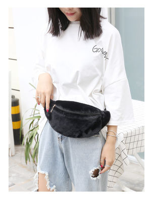 O quadril de Bum Bag Female Travel Bum do inverno do saco da cintura da pele do coelho do falso do preço de fábrica inventa o saco ocasional da caixa do malote do telefone