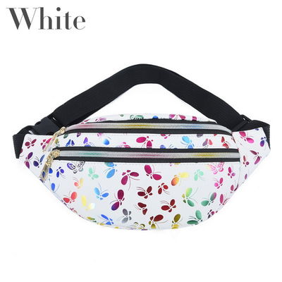 Bolsa do malote do telefone celular do festival do saco de 2022 correias impressas dos desenhos animados de Fanny Pack Colorful Travel Kids das mulheres do saco da cintura