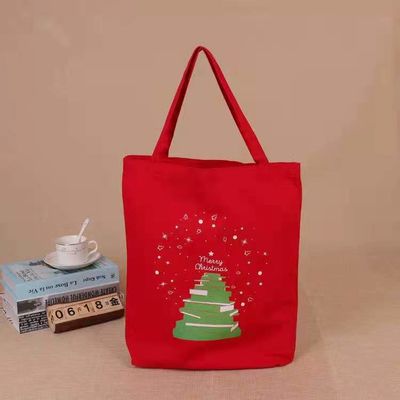 presente reusável personalizado relativo à promoção de venda quente da bolsa do saco de compras de Santa da sacola da lona do Natal 2021 para crianças