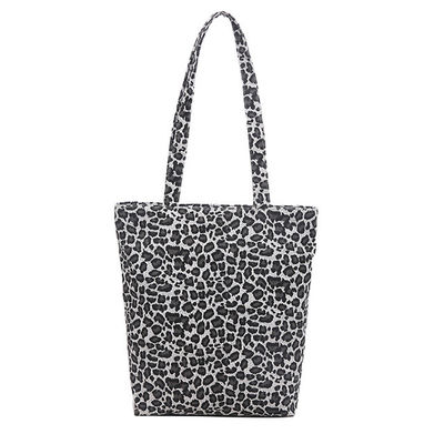 Leopardo 2022 do OEM que imprime o totalizador do algodão para saco das crianças da mala a tiracolo do punho do saco de mantimento do estilo de vida da bolsa da bolsa da lona das mulheres o grande
