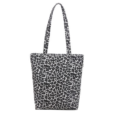 Leopardo 2022 do OEM que imprime o totalizador do algodão para saco das crianças da mala a tiracolo do punho do saco de mantimento do estilo de vida da bolsa da bolsa da lona das mulheres o grande