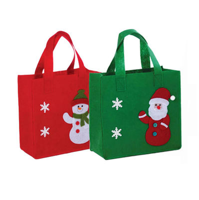 2021 o Natal de venda quente novo Santa sentiu o saco reusável do punho do saco de compras da mulher da sacola para o presente do Natal