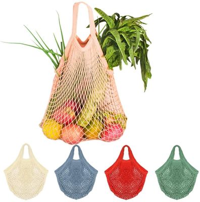 O saco de compras líquido Mesh Market Tote Organizer Portable reusável da corda do algodão para brinquedos da praia do armazenamento do mantimento frutifica vegetal