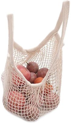 O saco de compras líquido Mesh Market Tote Organizer Portable reusável da corda do algodão para brinquedos da praia do armazenamento do mantimento frutifica vegetal