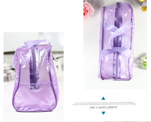 Saco portátil dobrável da composição dos sacos do cosmético e do arti'culo de tocador do PVC do OEM com zíper