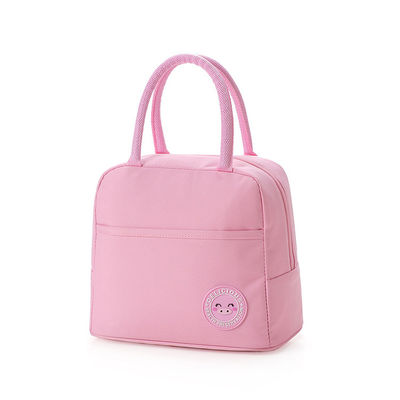 Saco mais fresco isolado cor-de-rosa feito sob encomenda do almoço com serviço do oem para a escola