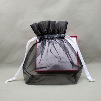 Mesh Nylon Drawstring Bags Portable dobrável pequeno para o presente