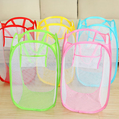 A roupa suja ilumina o agregado familiar de nylon de Mesh Pop Up Laundry Hamper