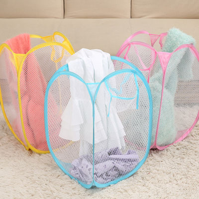 A roupa suja ilumina o agregado familiar de nylon de Mesh Pop Up Laundry Hamper