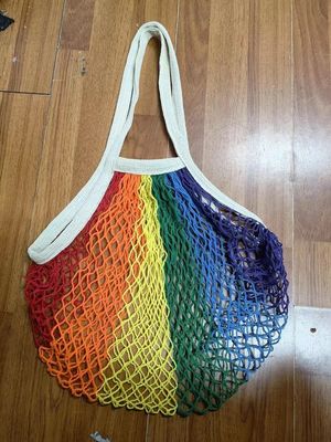 Das mulheres grandes do saco líquido do algodão orgânico bolso de compra de Mesh Bags With Custom Logo