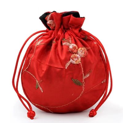 Sacos multicoloridos do presente da bolsa do bolso da joia do damasco de brocado de Mini Chinese Silk Drawstring Bag