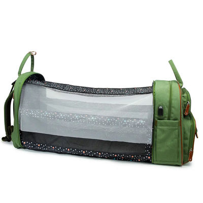 Logo Mommy Baby Diaper Bag feito sob encomenda molhado impermeável com cama em mudança