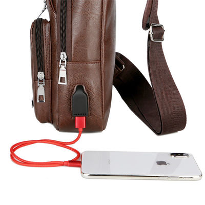 Saco de carregamento da caixa de USB com roubo da correia de homens do furo dos auriculares o único anti ajustável