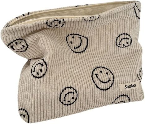Luxuoso feito sob encomenda de Logo Zipper Travel Makeup Pouch do bordado da beleza