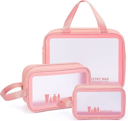 Do saco transparente da composição do brilho das mulheres saco cosmético limpo do PVC