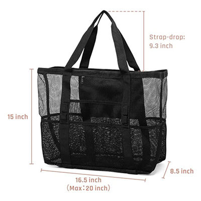 Sacos da praia do piquenique da preservação do calor de Mesh Transparent Bag Double Layer das mulheres grandes