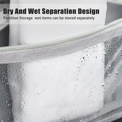 Do saco cosmético portátil do curso do zíper da dupla camada da grande capacidade dos cosmeticbags das senhoras saco masculino do arti'culo de tocador com divisores