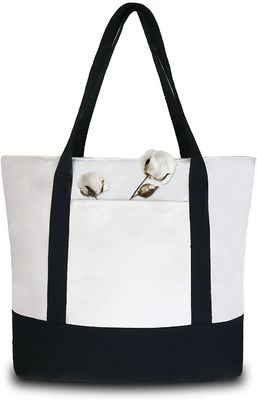Placa Tote Bag With Pocket da lona das senhoras de Tote Shoulder Bags Boat Bag da lona do algodão