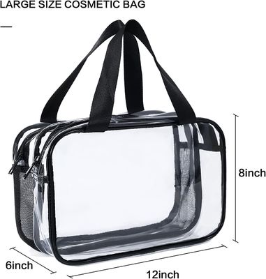 Saco transparente impermeável da composição saco transparente transparente do curso do tamanho do saco do arti'culo de tocador do saco da composição do grande