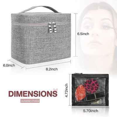 O saco impermeável e à prova de choque do armazenamento do saco da composição do curso do saco da composição com Mesh Bag Brush Holder Makeup ensaca mulheres
