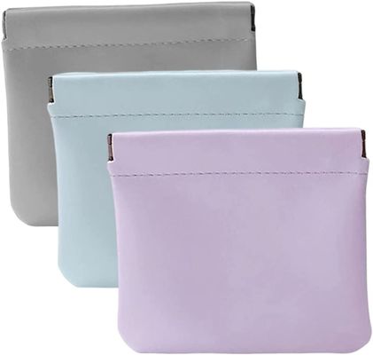 Bolso cosmético do aperto do saco do bolso de pouco peso de couro impermeável do saco