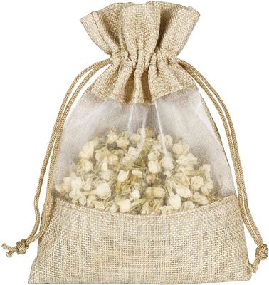 Malotes completos da joia do saco do presente do cordão dos sacos de serapilheira durável de pouco peso para o favor de banquete de casamento dos doces