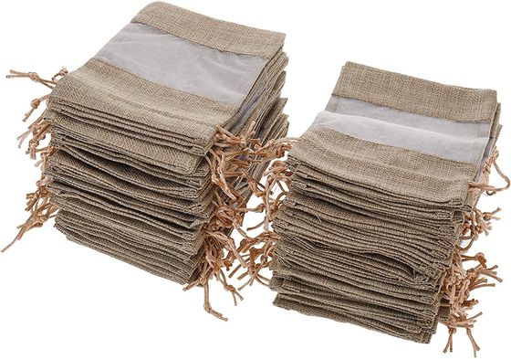 A serapilheira completa do saco de Organza do saco de serapilheira ensaca sacos do presente com cordão, para amostras cosméticas Mesh Pouch dos favores de banquete de casamento