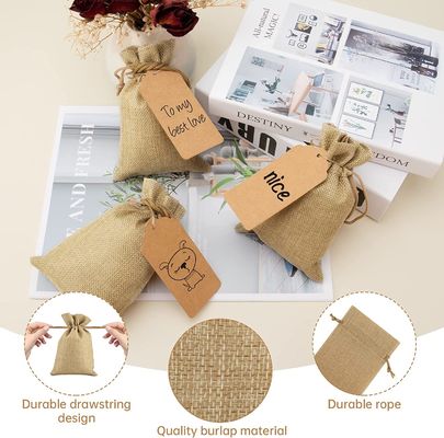 O malote da flor de serapilheira dos sacos de cordão ensaca o presente ensaca malotes da joia para o banquete de casamento do ofício de DIY, 5X7 avança