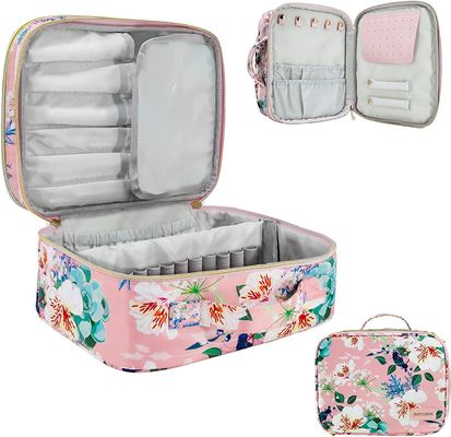 Saco durável e de pouco peso da extra grande da composição do saco da dupla camada da composição do organizador de Water Resistant Makeup da escova