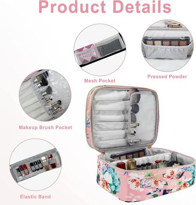 Saco durável e de pouco peso da extra grande da composição do saco da dupla camada da composição do organizador de Water Resistant Makeup da escova