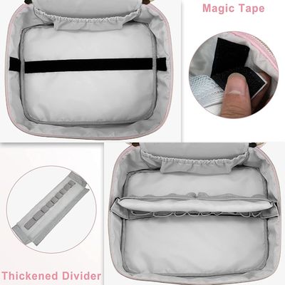 Saco durável e de pouco peso da extra grande da composição do saco da dupla camada da composição do organizador de Water Resistant Makeup da escova