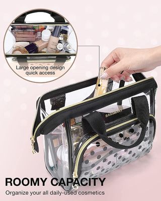 O organizador transparente Case do saco da composição de Lightweit para acessórios bonitos dos arti'culos de tocador de CosmeticsPouch das mulheres escova Polk