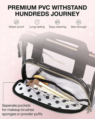 O organizador transparente Case do saco da composição de Lightweit para acessórios bonitos dos arti'culos de tocador de CosmeticsPouch das mulheres escova Polk