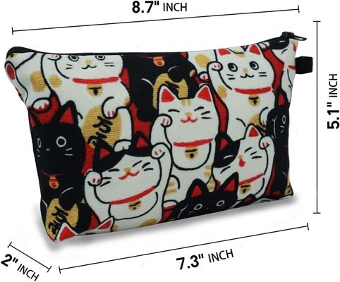 Lucky Cat Cosmetic Bag para sacos da composição das mulheres viaja organizador impermeável dos acessórios do saco do arti'culo de tocador