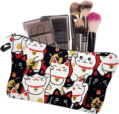 Lucky Cat Cosmetic Bag para sacos da composição das mulheres viaja organizador impermeável dos acessórios do saco do arti'culo de tocador