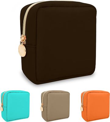 Mini Makeup Bag de nylon para a bolsa, bolsa cosmética do malote do zíper do saco bonito pequeno formal da composição, malote impermeável da moeda do curso