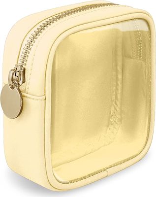 Bolsa cosmética formal do malote do zíper do saco bonito pequeno de pouco peso e impermeável da composição, transparente