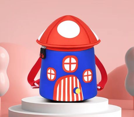 cogumelo   trouxa macia da menina da luz do saco do jardim de infância da trouxa das crianças do saco SBR da educação do neopreno da forma 3D