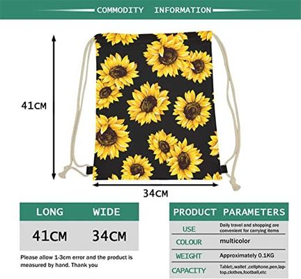 Lager Capacity Drawstring Bag Backpack durável e impermeável