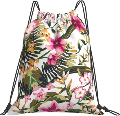 Os sacos de cordão para meninas das mulheres amarram o nylon de pouco peso do à prova de água do saco da ioga da trouxa